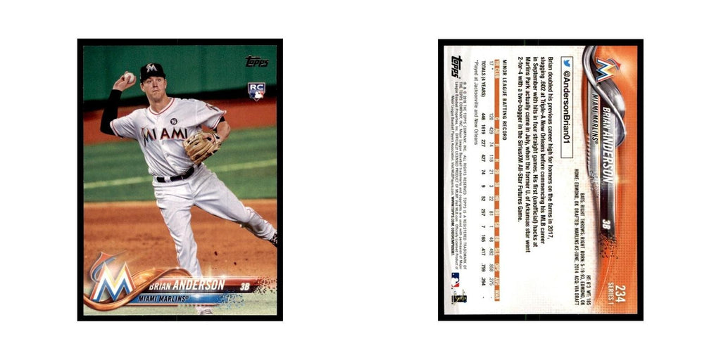 Brian Anderson Rookie 2018 Topps #234 Miami Marlins Baseball Card NM