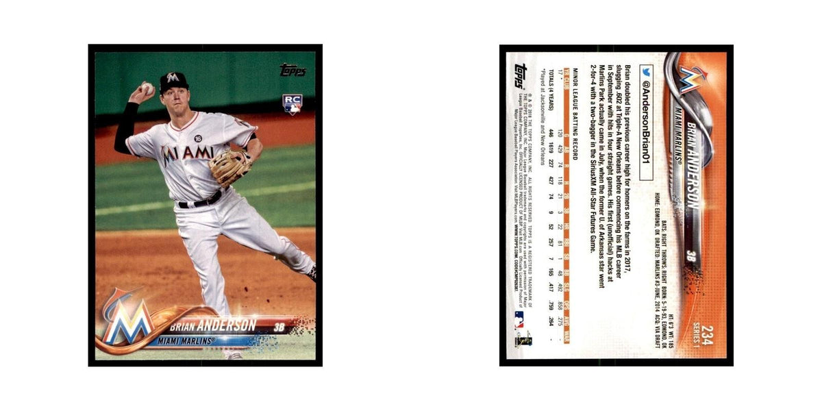 Brian Anderson Rookie 2018 Topps #234 Miami Marlins Baseball Card NM