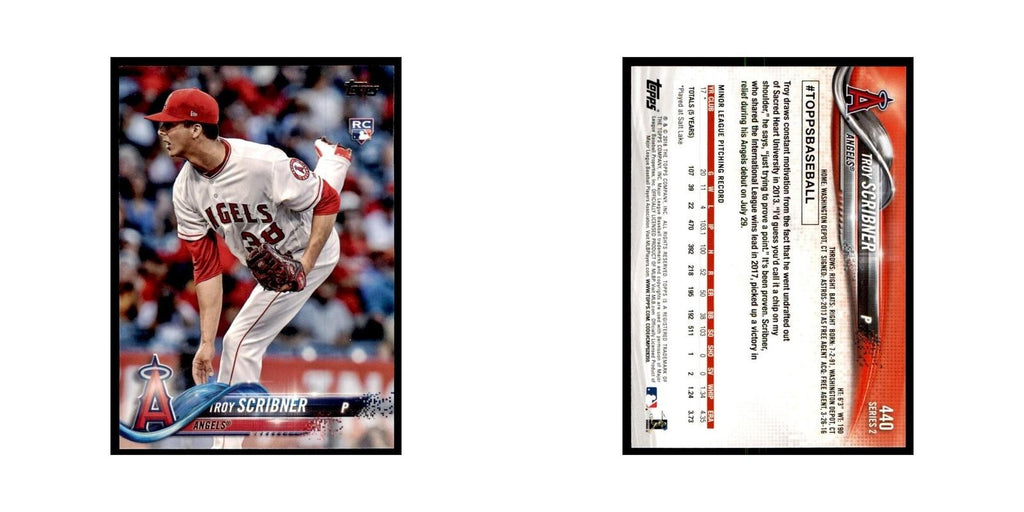 Troy Scribner Rookie 2018 Topps #440 Los Angeles Angels Baseball Card NM