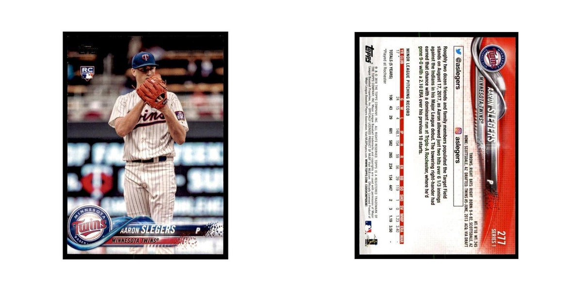 Aaron Slegers Rookie 2018 Topps #277 Minnesota Twins Baseball Card NM