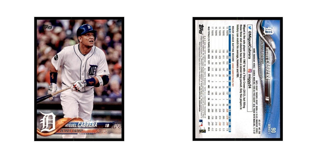Miguel Cabrera 2018 Topps #90 Detroit Tigers Baseball Card NM