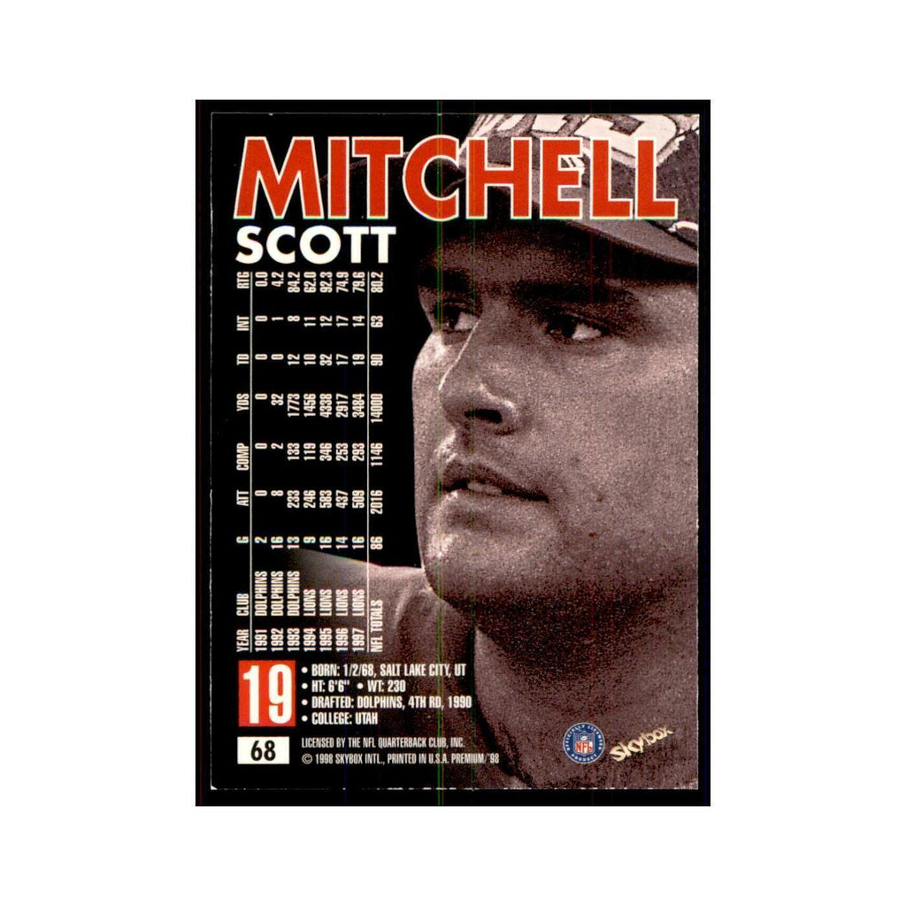 Scott Mitchell 1998 SkyBox #68 Football Cards Football Card NM