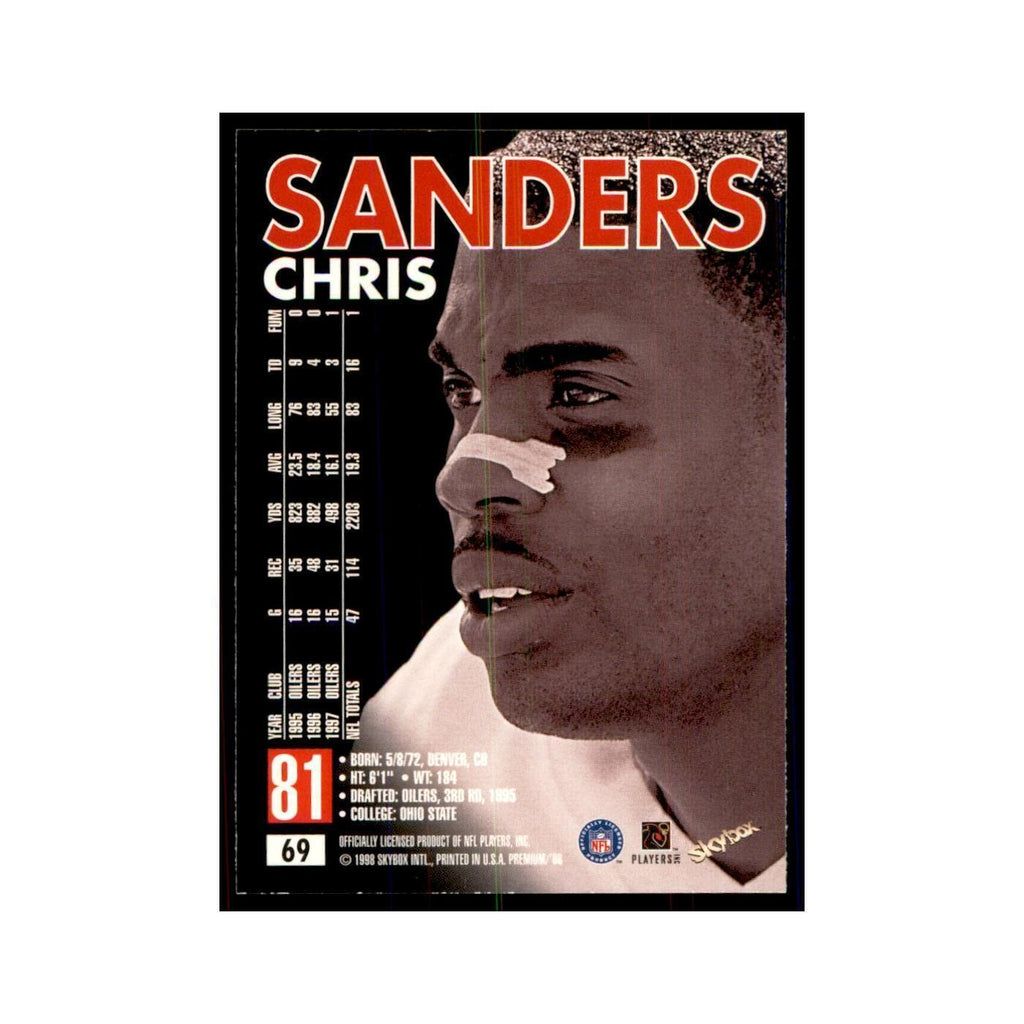 Chris Sanders 1998 SkyBox #69 Football Cards Football Card NM