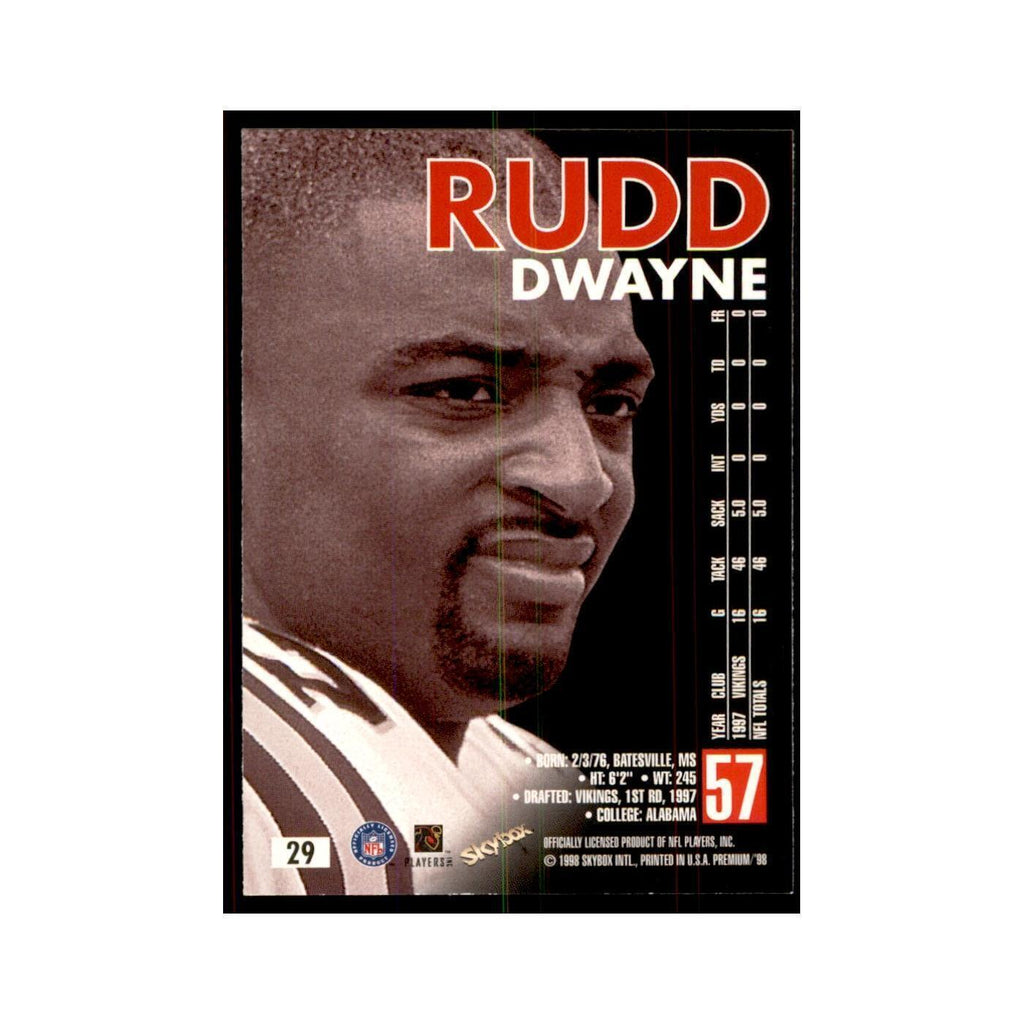 Dwayne Rudd 1998 SkyBox #29 Football Cards Football Card NM