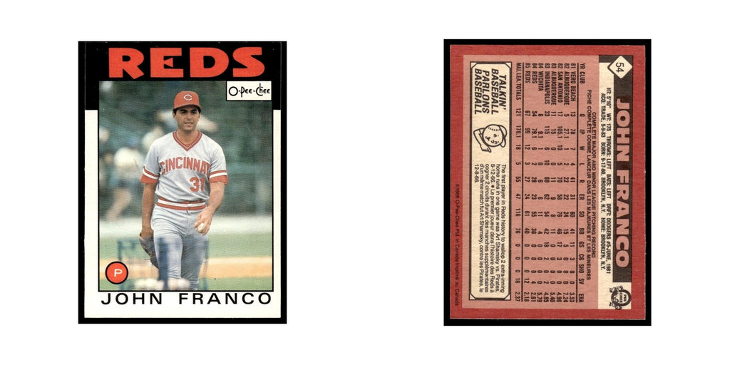 John Franco 1986 O-Pee-Chee #54 Cincinnati Reds Baseball Card NM