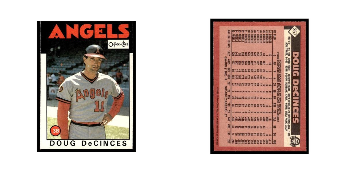 Doug DeCinces 1986 O-Pee-Chee #257 California Angels Baseball Card NM