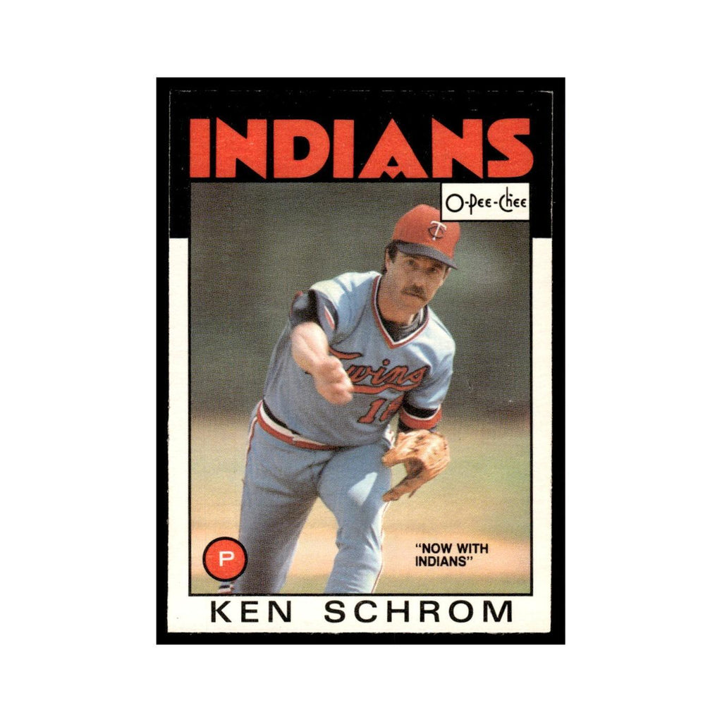 Ken Schrom 1986 O-Pee-Chee #71 Cleveland Indians Baseball Card NM