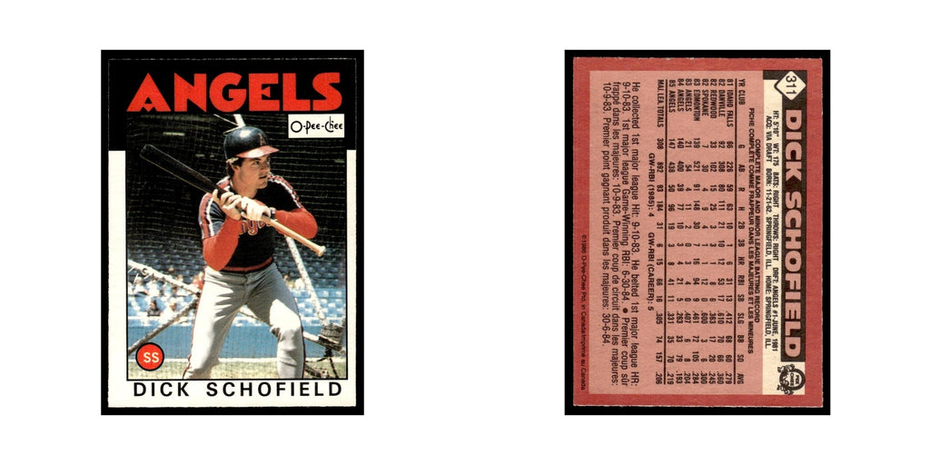 Dick Schofield 1986 O-Pee-Chee #311 California Angels Baseball Card NM