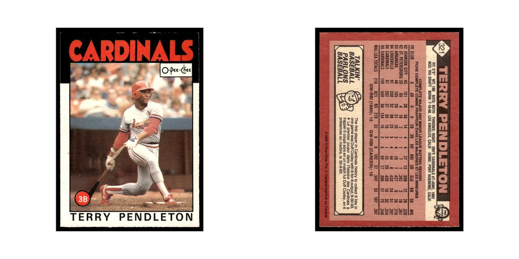 Terry Pendleton 1986 O-Pee-Chee #321 St. Louis Cardinals Baseball Card NM