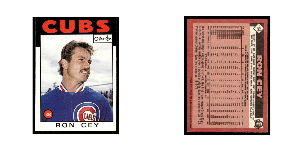 Ron Cey 1986 O-Pee-Chee #194 Chicago Cubs Baseball Card NM