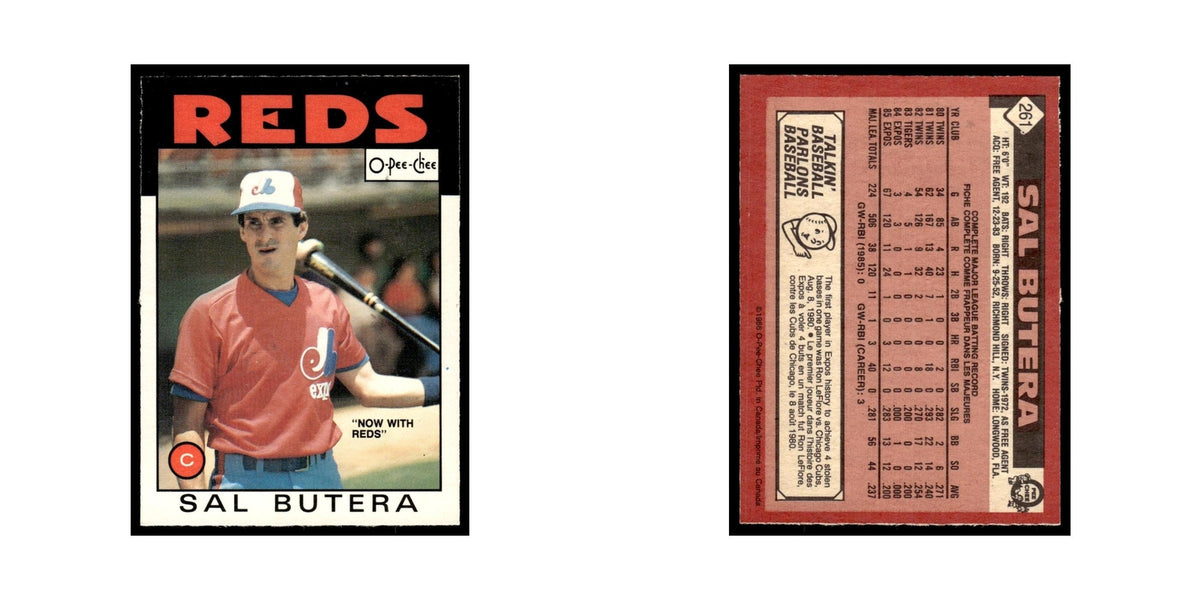 Sal Butera 1986 O-Pee-Chee #261 Cincinnati Reds Baseball Card NM