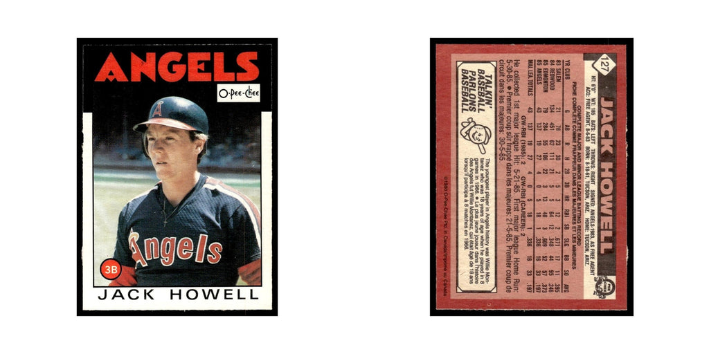 Jack Howell 1986 O-Pee-Chee #127 California Angels Baseball Card NM