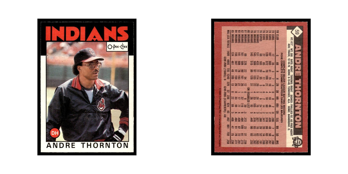 Andre Thornton 1986 O-Pee-Chee #59 Cleveland Indians Baseball Card NM