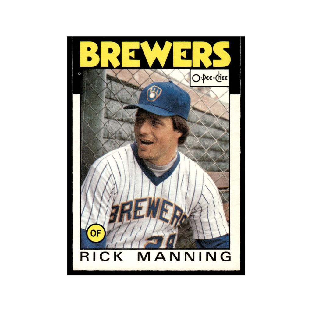 Rick Manning 1986 O-Pee-Chee #49 Milwaukee Brewers Baseball Card NM