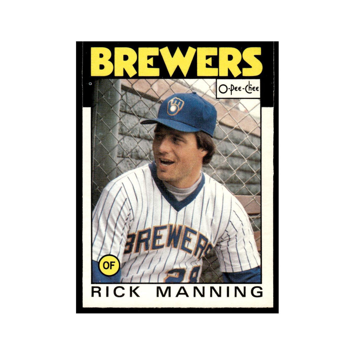 Rick Manning 1986 O-Pee-Chee #49 Milwaukee Brewers Baseball Card NM