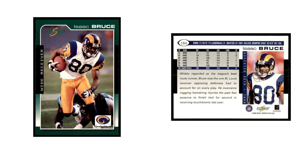 Isaac Bruce 2000 Score #184 Football Cards Football Card NM