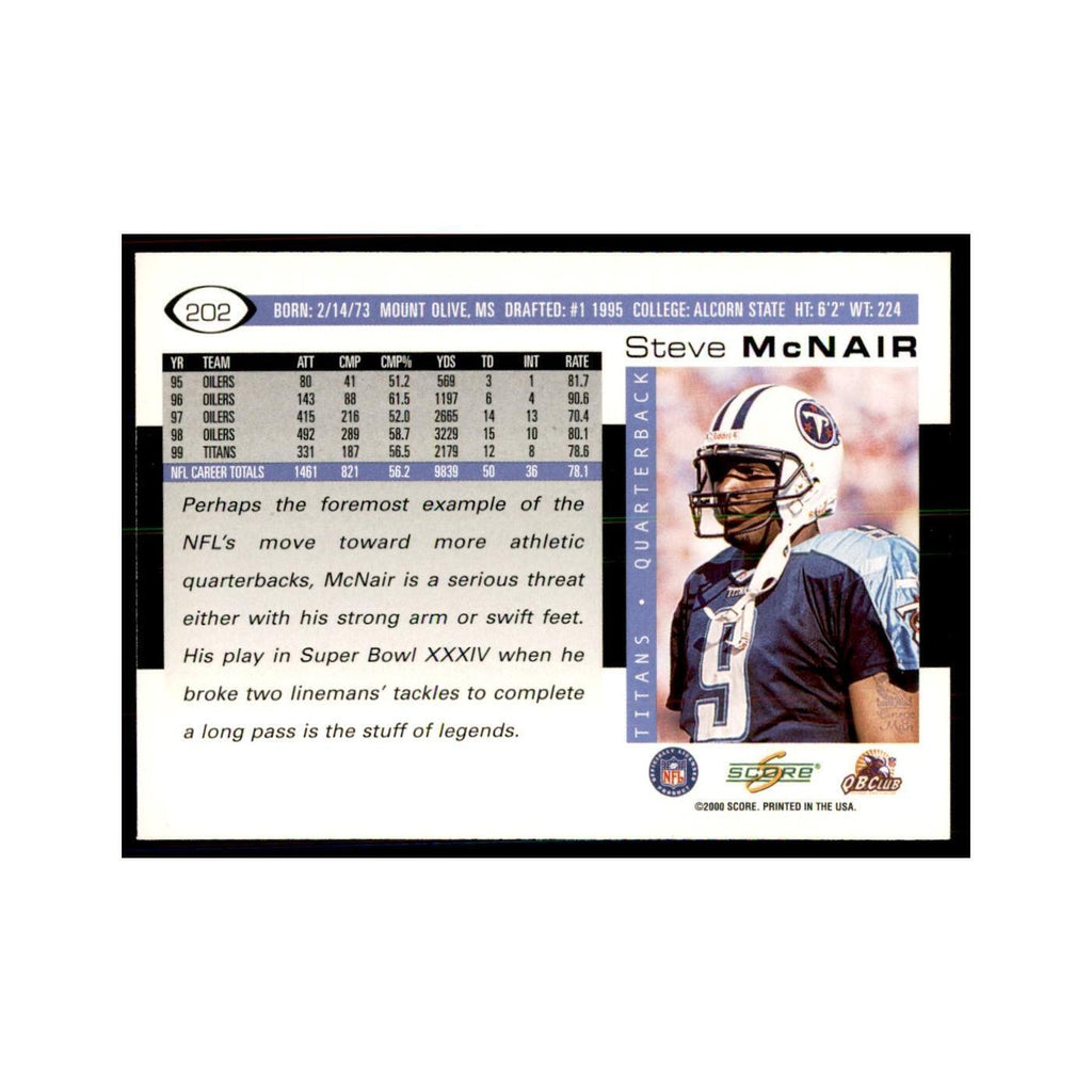 Steve McNair 2000 Score #202 Football Cards Football Card NM