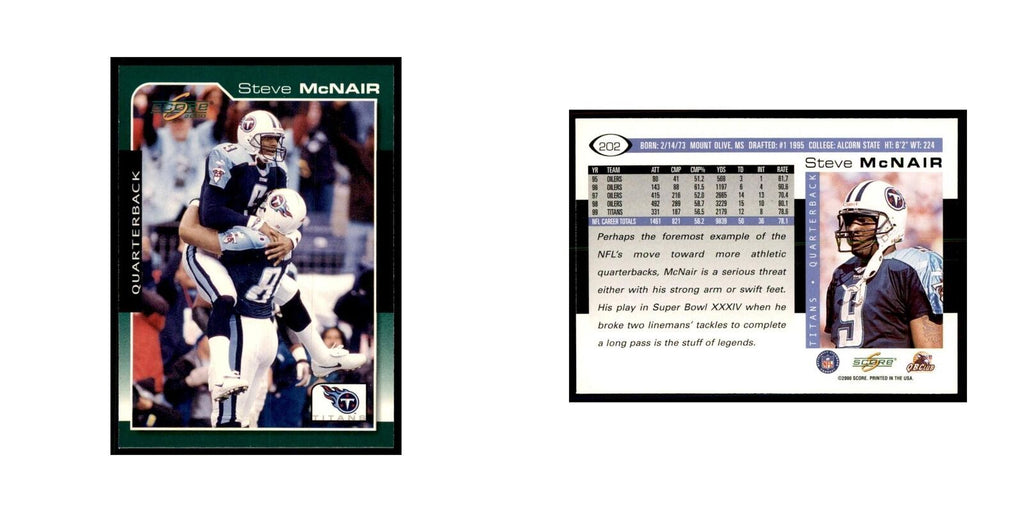Steve McNair 2000 Score #202 Football Cards Football Card NM