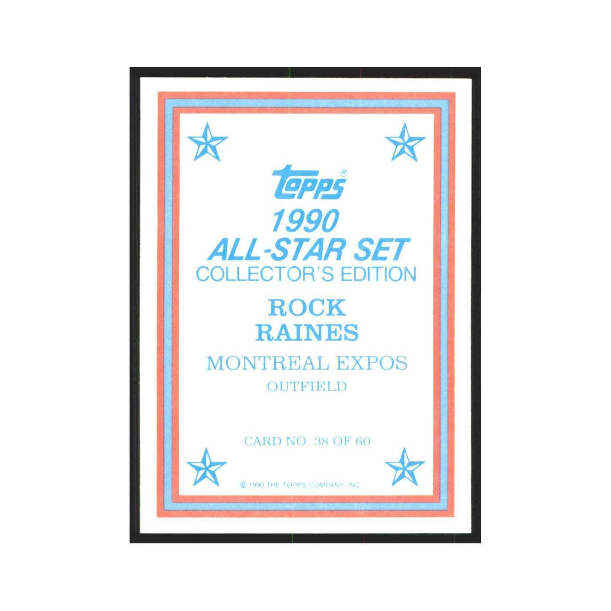 Rock Raines 1990 Topps All Stars #38 Montreal Card NM
