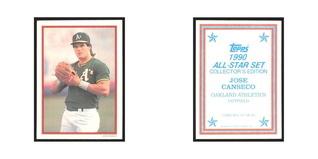 Jose Canseco 1990 Topps All Stars #31 Athletics Baseball Card NM