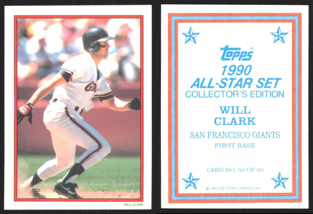 Will Clark 1990 Topps All Stars #52 San Francisco Giants Baseball Card NM