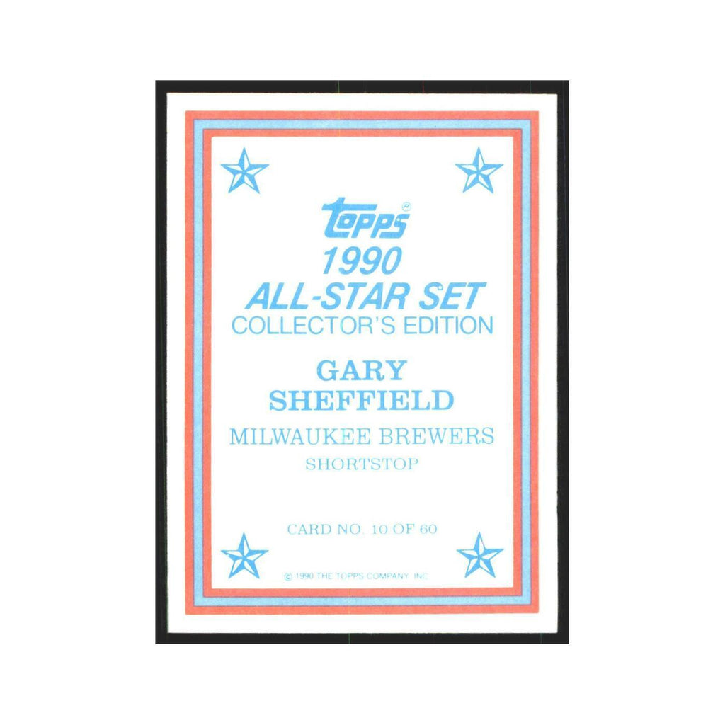 Gary Sheffield 1990 Topps All Stars #10 Brewers Baseball Card NM