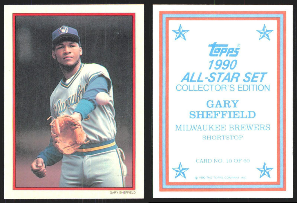 Gary Sheffield 1990 Topps All Stars #10 Brewers Baseball Card NM