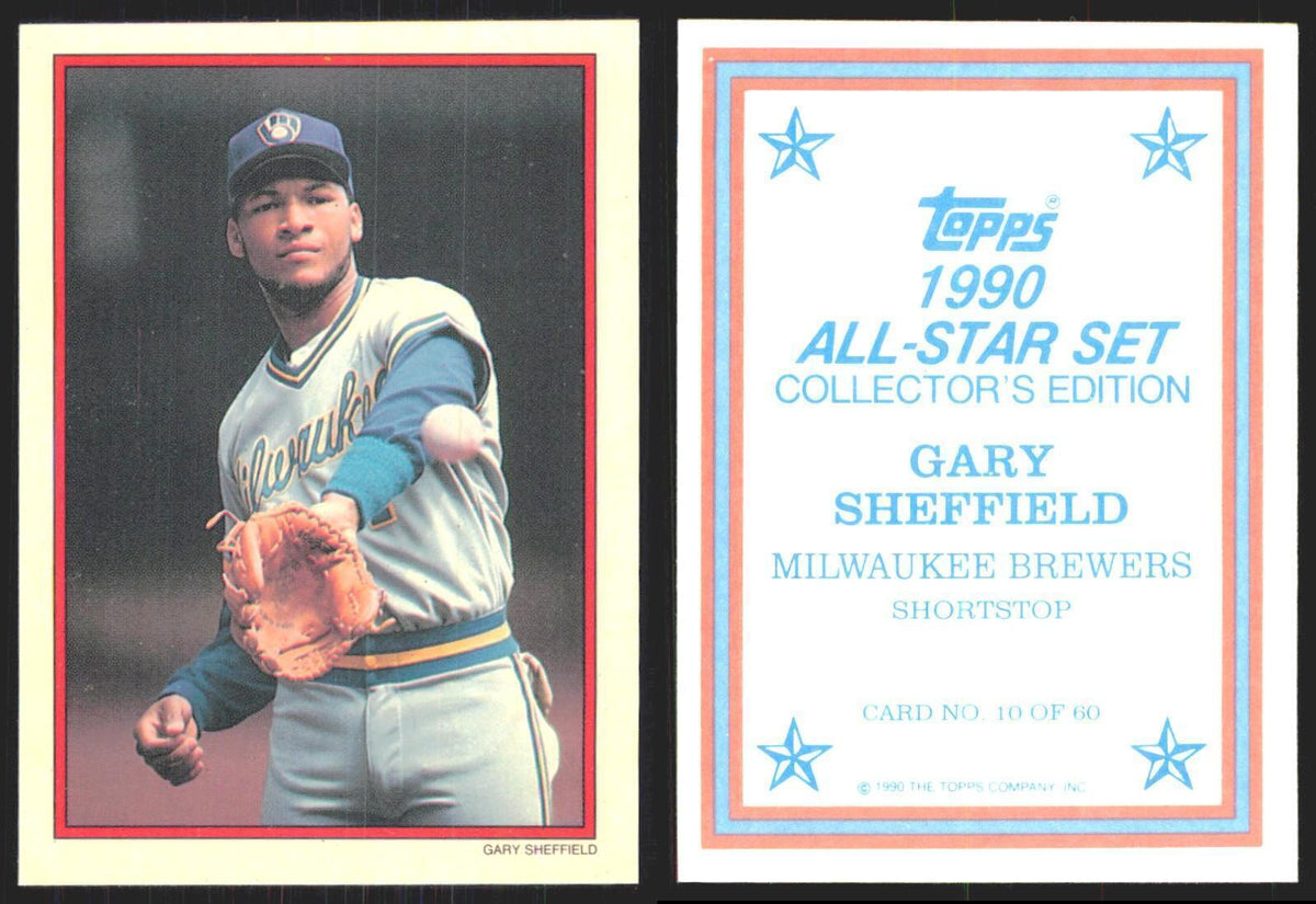 Gary Sheffield 1990 Topps All Stars #10 Milwaukee Brewers Baseball Card NM