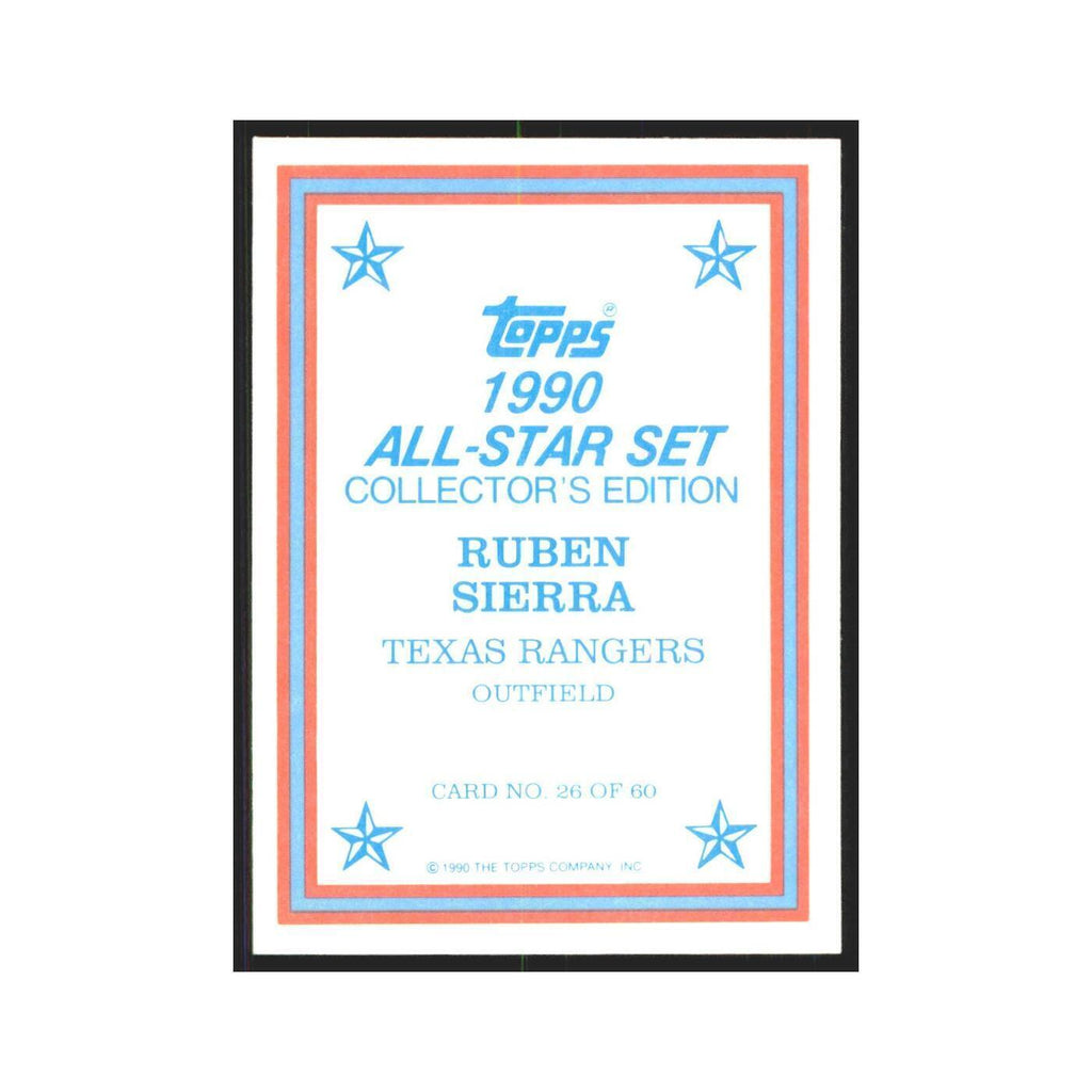 Ruben Sierra 1990 Topps All Stars #26 Rangers Card NM