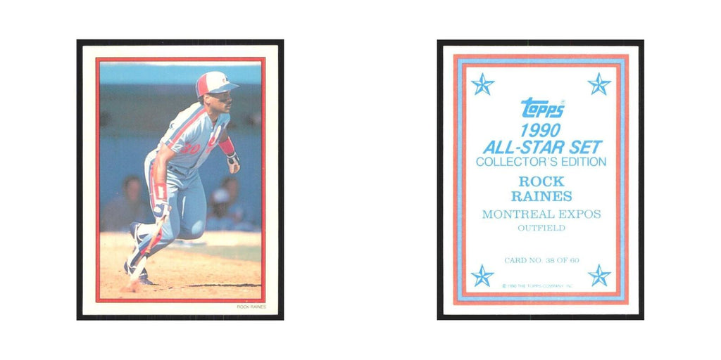 Rock Raines 1990 Topps All Stars #38 Expos Baseball Card NM