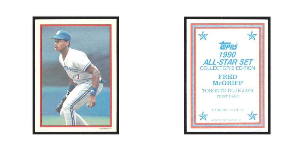 Fred McGriff 1990 Topps All Stars #55 Toronto Blue Jays Baseball Card NM