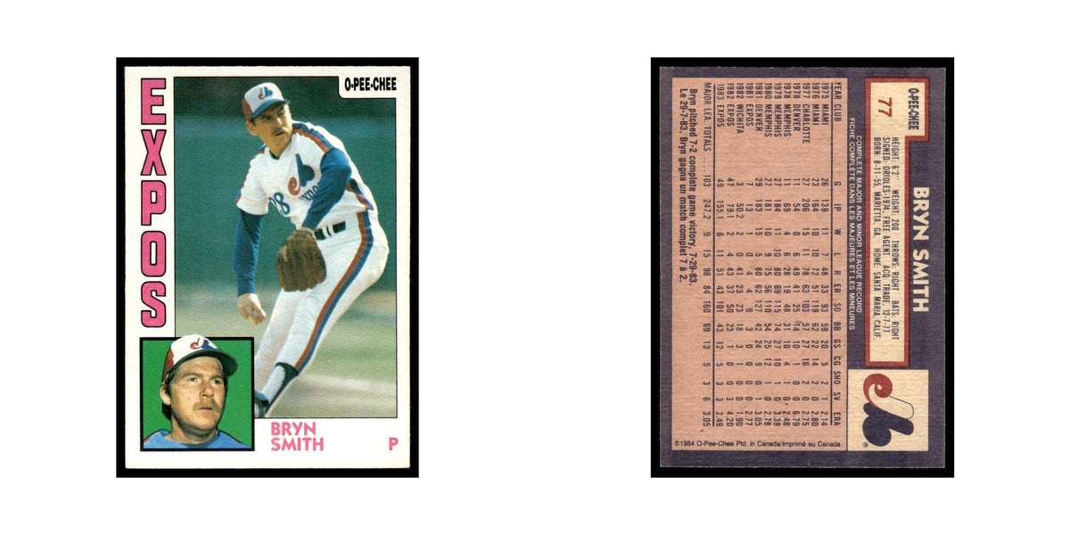 Bryn Smith 1984 O-Pee-Chee #77 Montreal Expos Baseball Card EX