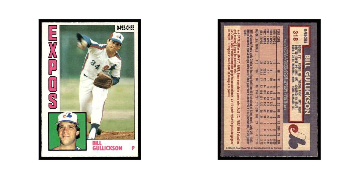 Bill Gullickson 1984 O-Pee-Chee #318 Montreal Expos Baseball Card EX