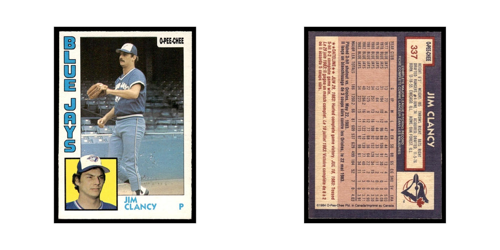 Jim Clancy 1984 O-Pee-Chee #337 Toronto Blue Jays Baseball Card EX