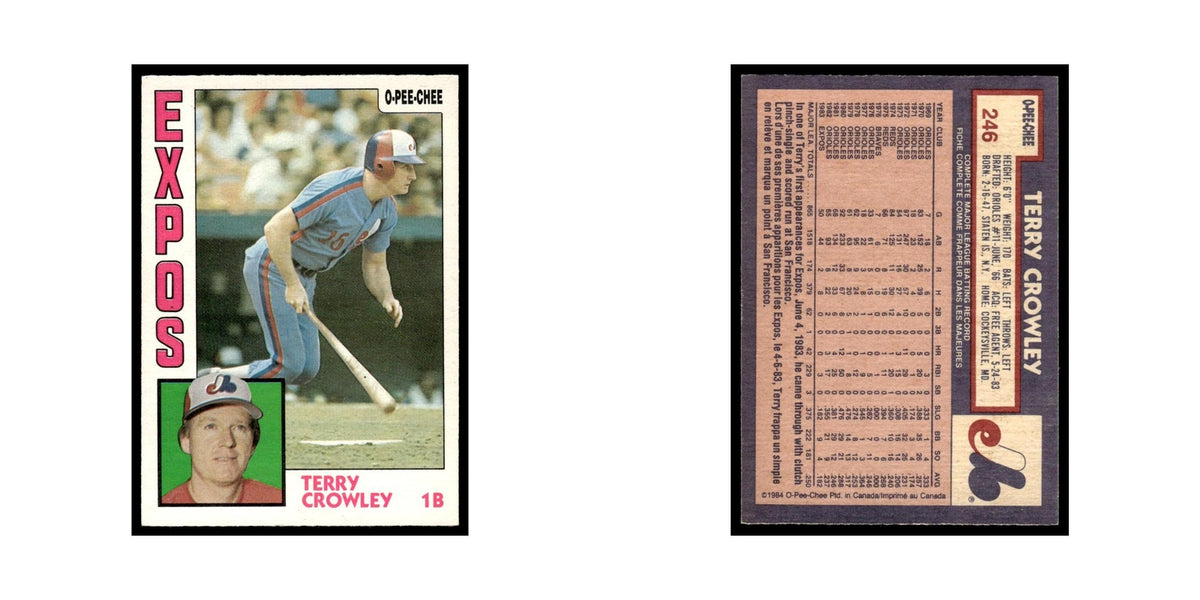 Terry Crowley 1984 O-Pee-Chee #246 Montreal Expos Baseball Card EX
