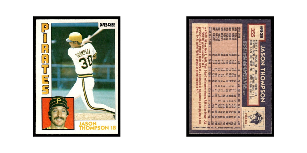 Jason Thompson 1984 O-Pee-Chee #355 Pittsburgh Pirates Baseball Card EX