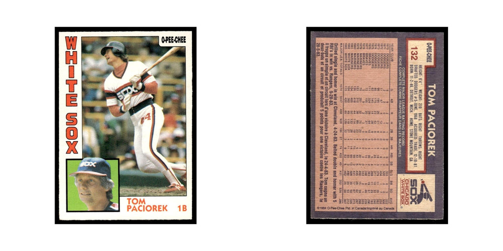 Tom Paciorek 1984 O-Pee-Chee #132 Chicago White Sox Baseball Card EX