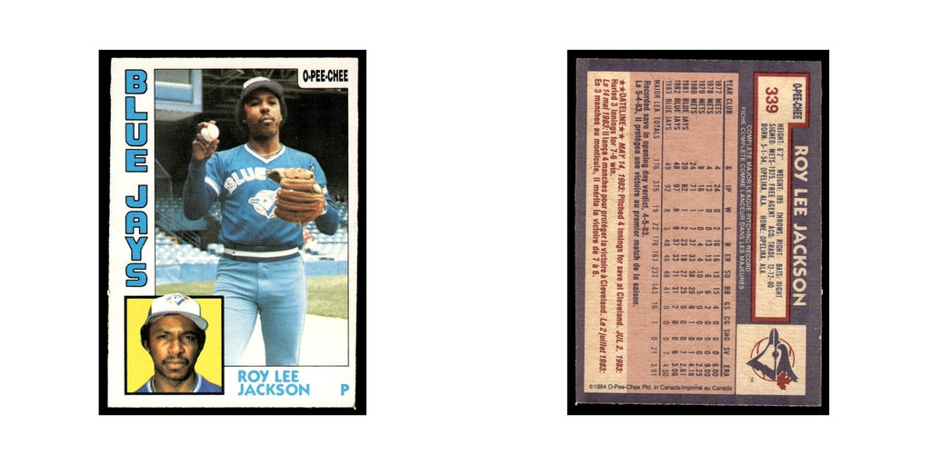Roy Lee Jackson 1984 O-Pee-Chee #339 Toronto Blue Jays Baseball Card EX