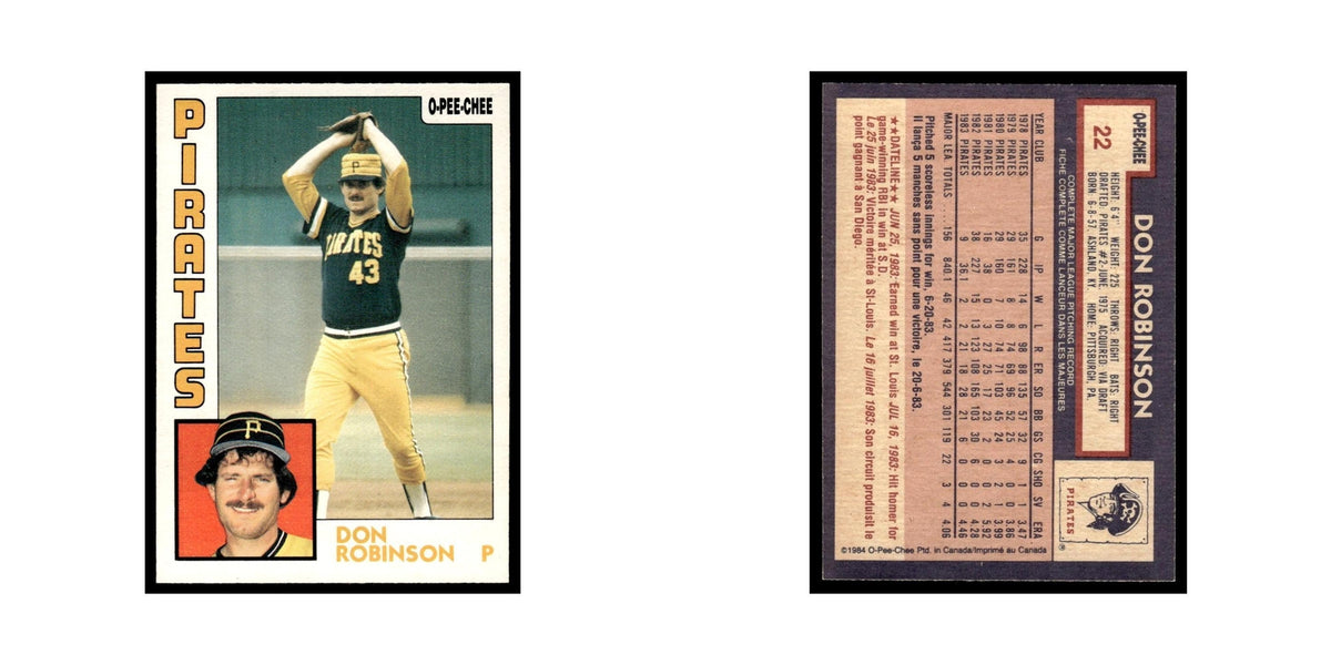 Don Robinson 1984 O-Pee-Chee #22 Pittsburgh Pirates Baseball Card EX