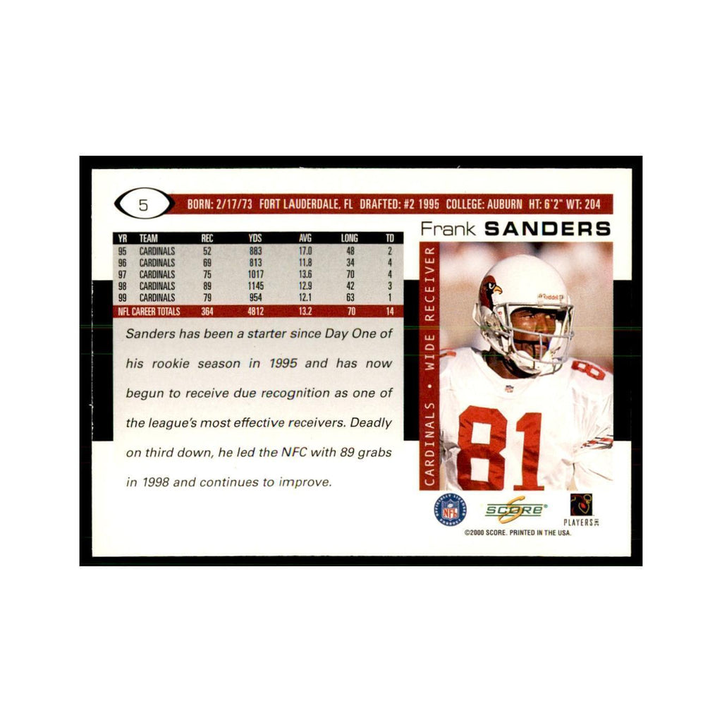 Frank Sanders 2000 Score #5 Football Cards Football Card NM