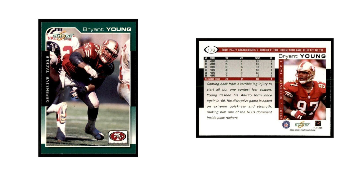 Bryant Young 2000 Score #176 Football Cards Football Card NM