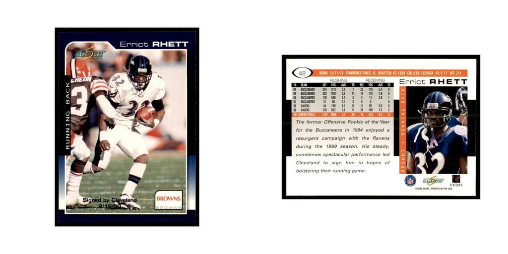 Errict Rhett 2000 Score #42 Football Cards Football Card NM