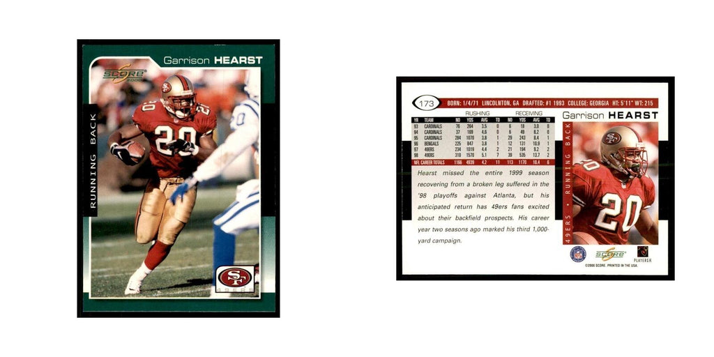 Garrison Hearst 2000 Score #173 Football Card NM