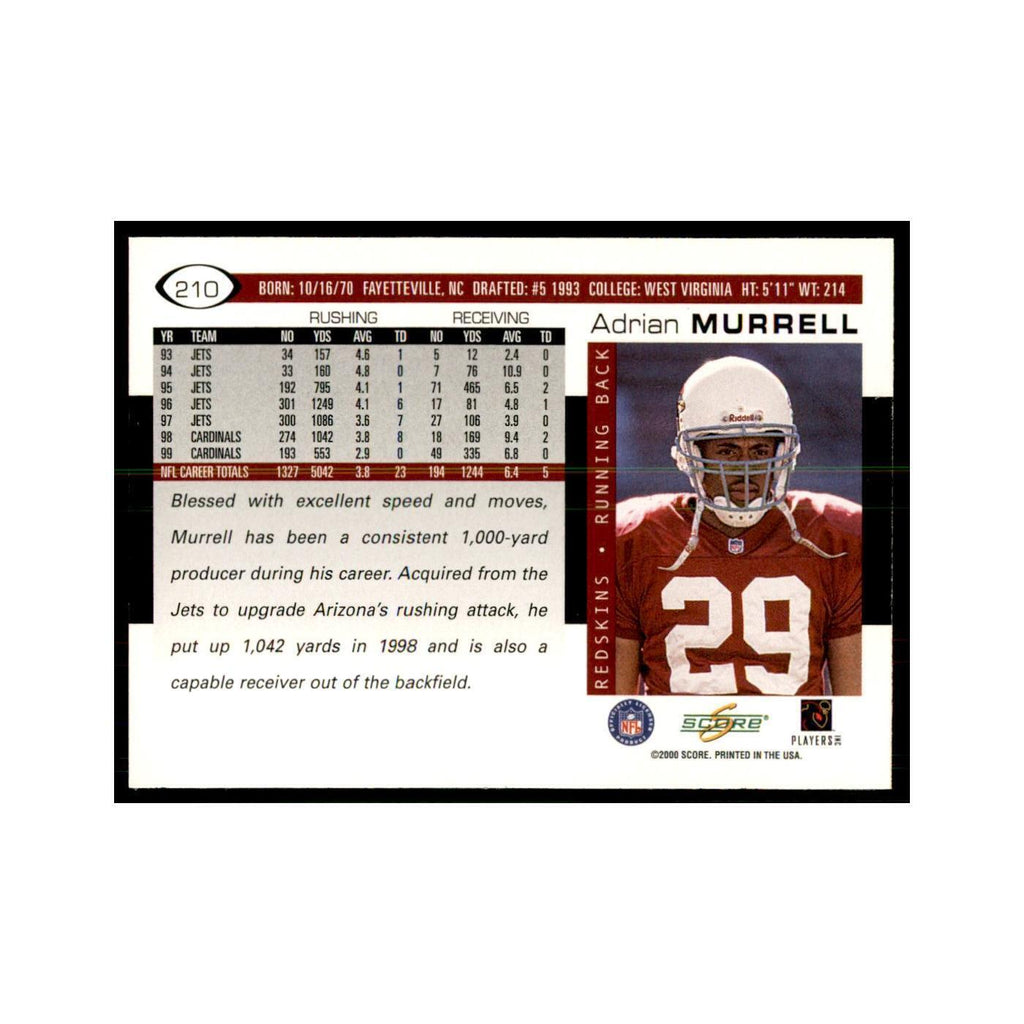 Adrian Murrell 2000 Score #210 Football Cards Football Card NM