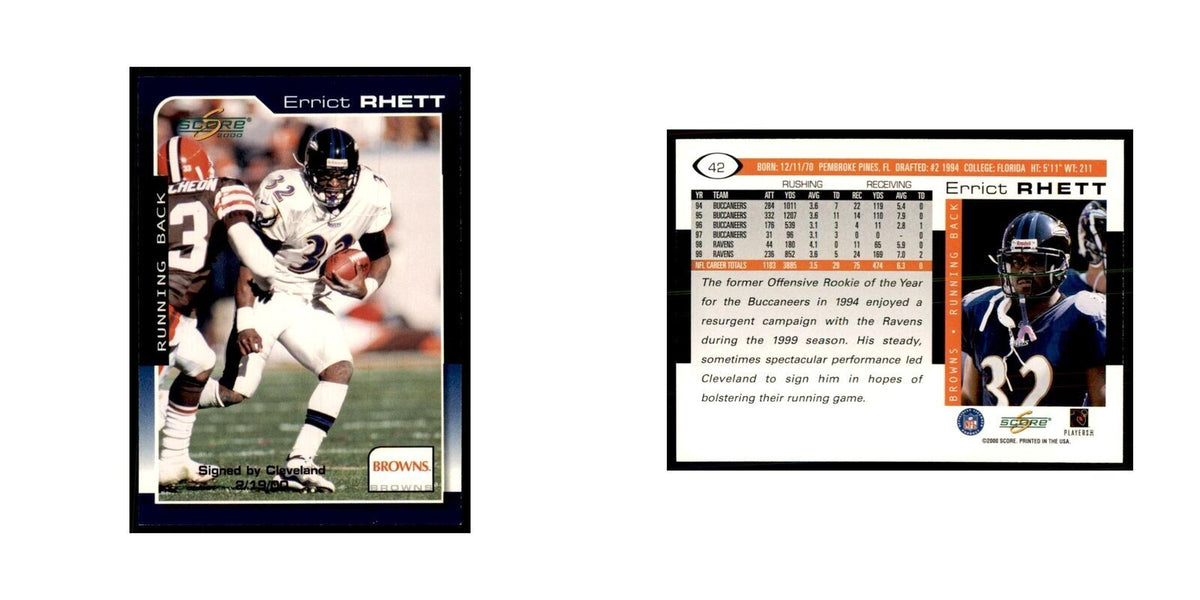 Errict Rhett 2000 Score #42 Football Cards Football Card NM