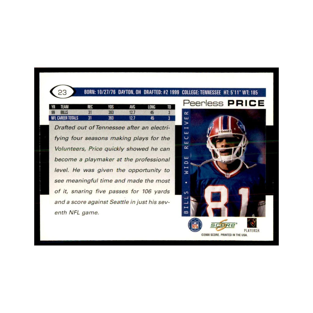 Peerless Price 2000 Score #23 Football Cards Football Card NM