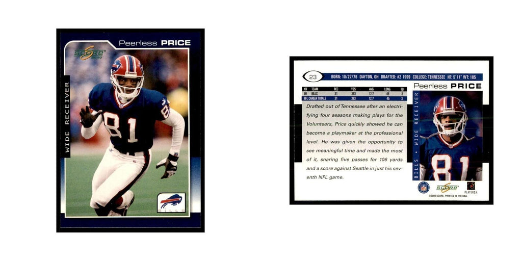 Peerless Price 2000 Score #23 Football Cards Football Card NM