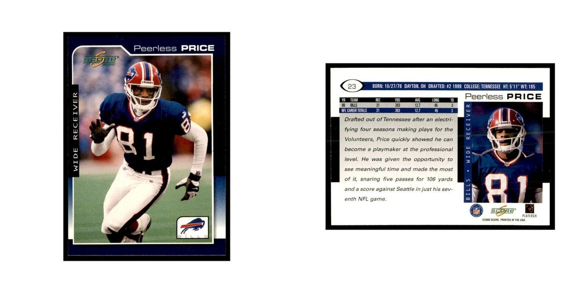 Peerless Price 2000 Score #23 Football Cards Football Card NM