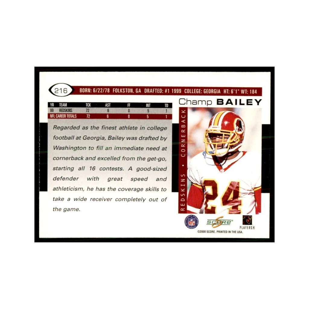Champ Bailey 2000 Score #216 Football Cards Football Card NM