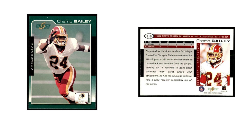 Champ Bailey 2000 Score #216 Football Cards Football Card NM